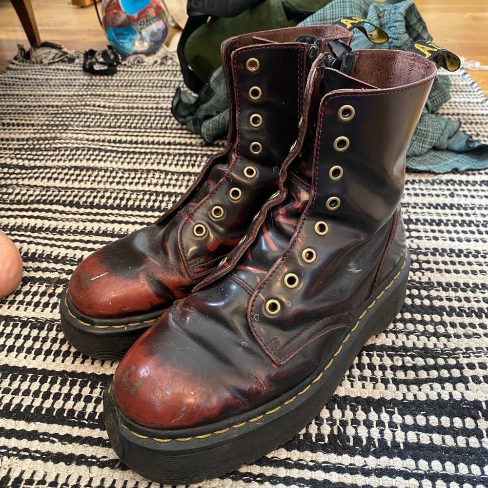 Doc Martens Acadia Red Platforms